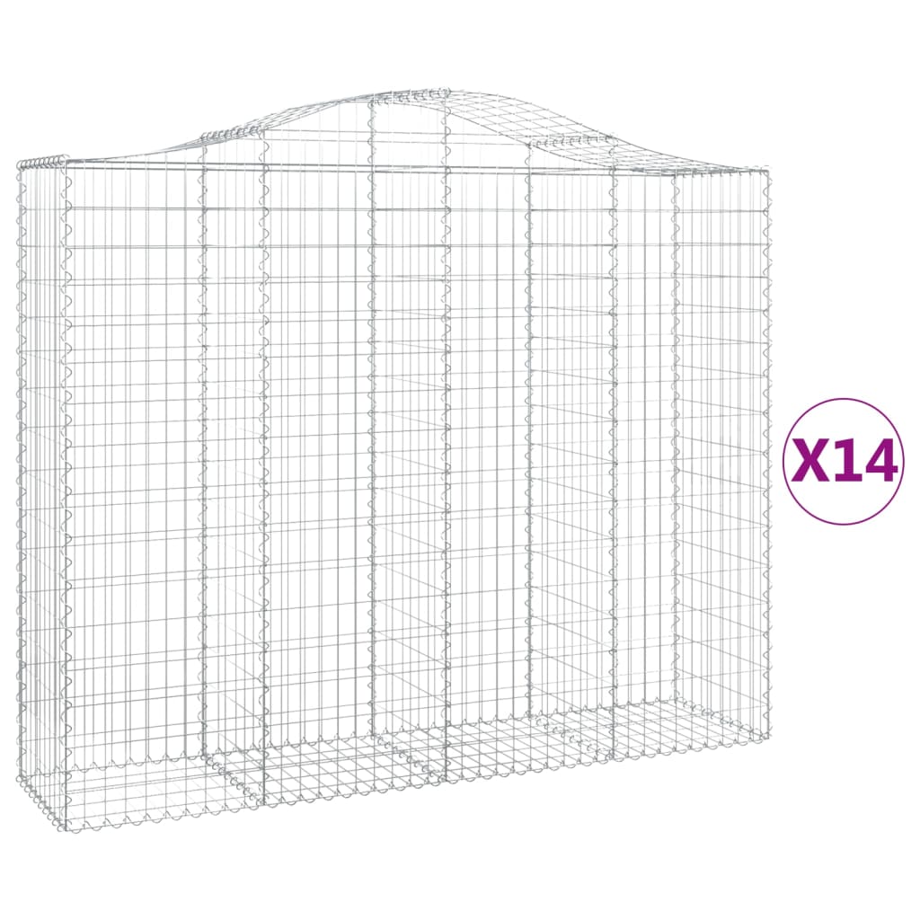 Cesti Gabbioni ad Arco 14 pz 200x50x160/180 cm Ferro Zincato - homemem39
