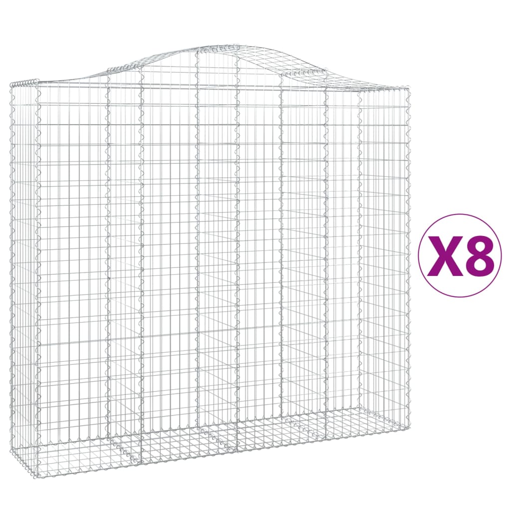 Cesti Gabbioni ad Arco 8 pz 200x50x180/200 cm Ferro Zincato - homemem39