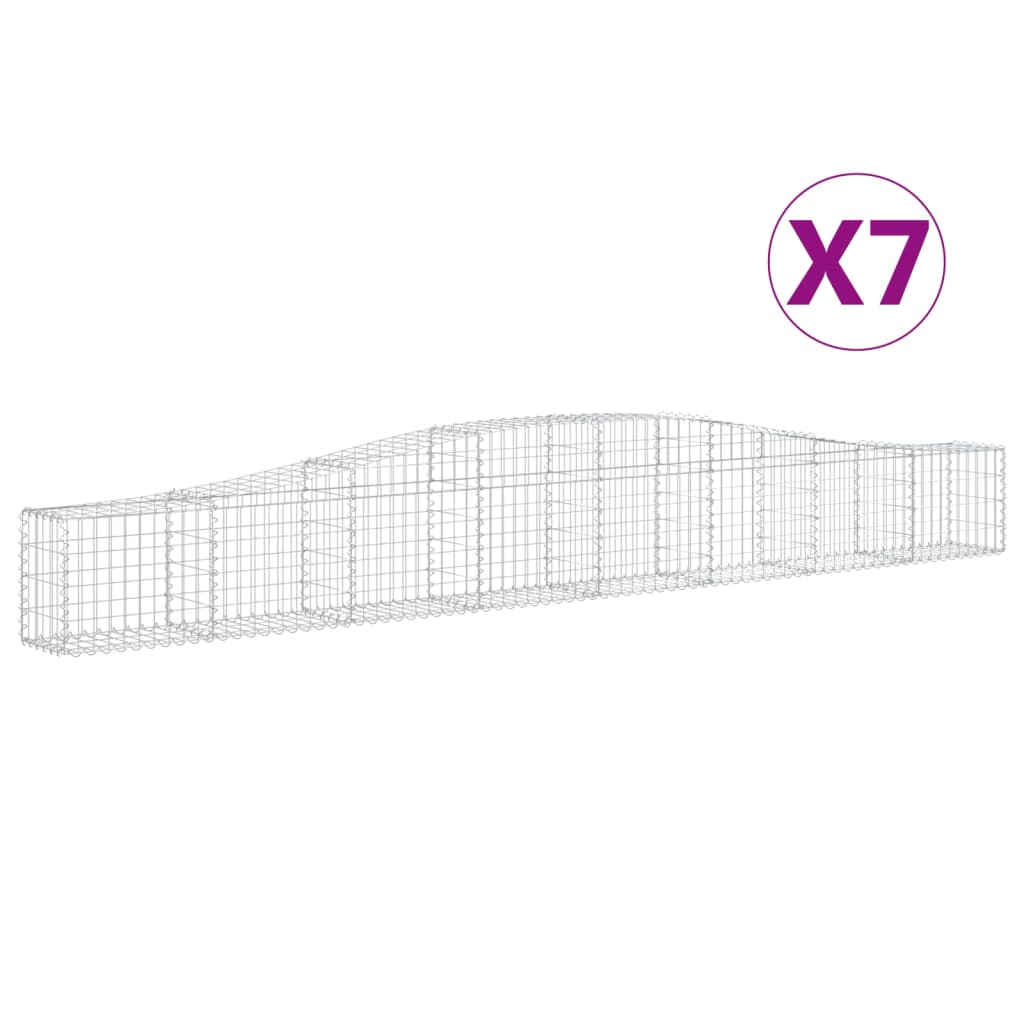Cesti Gabbioni ad Arco 7 pz 400x30x40/60 cm Ferro Zincato - homemem39