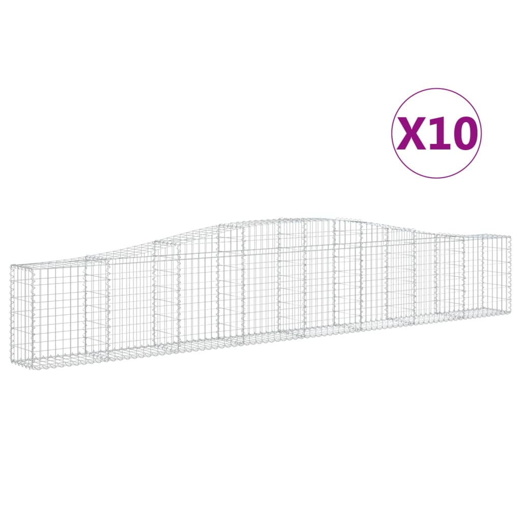 Cesti Gabbioni ad Arco 10 pz 400x30x60/80 cm Ferro Zincato - homemem39