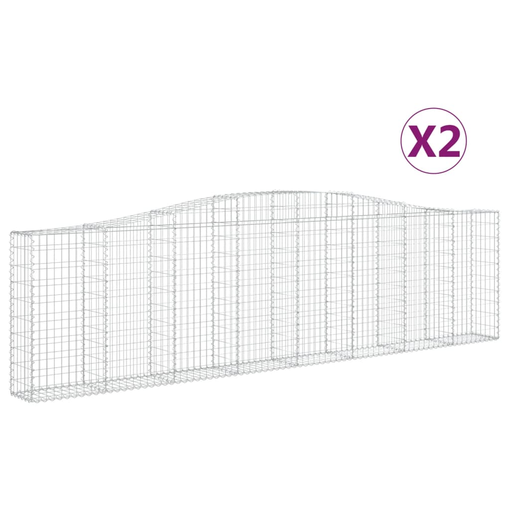 Cesti Gabbioni ad Arco 2pz 400x30x100/120 cm Ferro Zincato - homemem39
