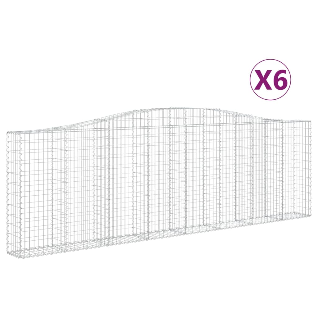 Cesti Gabbioni ad Arco 6 pz 400x30x120/140 cm Ferro Zincato - homemem39