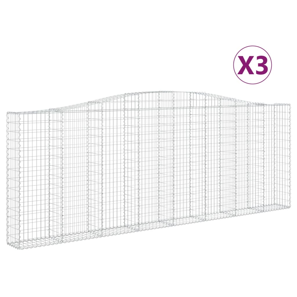 Cesti Gabbioni ad Arco 3 pz 400x30x140/160 cm Ferro Zincato - homemem39