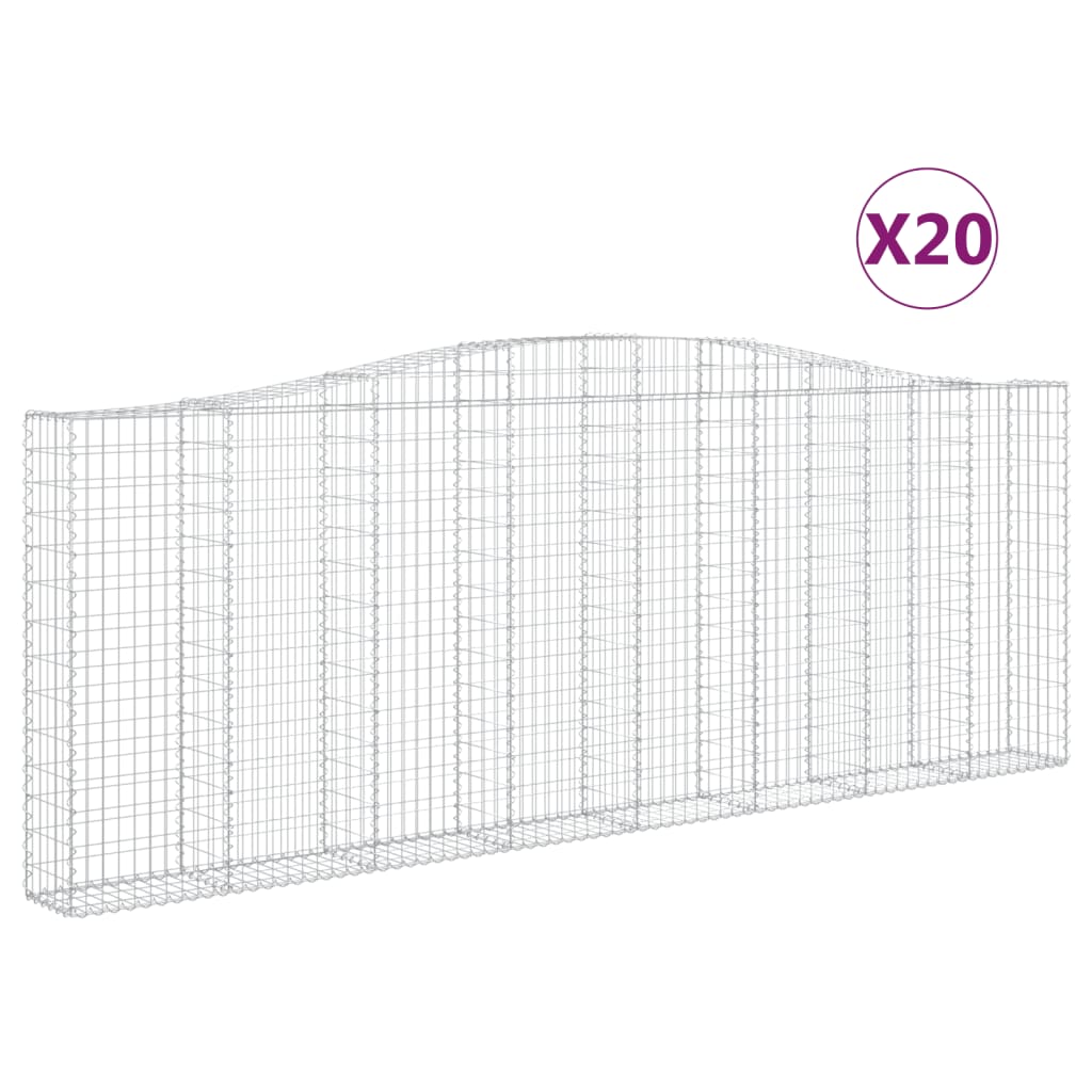Cesti Gabbioni ad Arco 20 pz 400x30x140/160 cm Ferro Zincato - homemem39