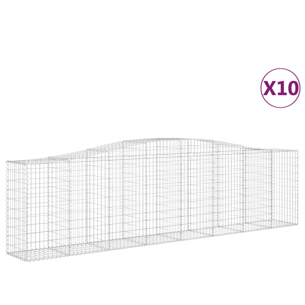 Cesti Gabbioni ad Arco 10 pz 400x50x100/120 cm Ferro Zincato - homemem39