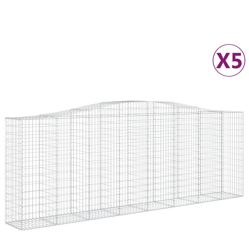 Cesti Gabbioni ad Arco 5 pz 400x50x140/160 cm Ferro Zincato - homemem39