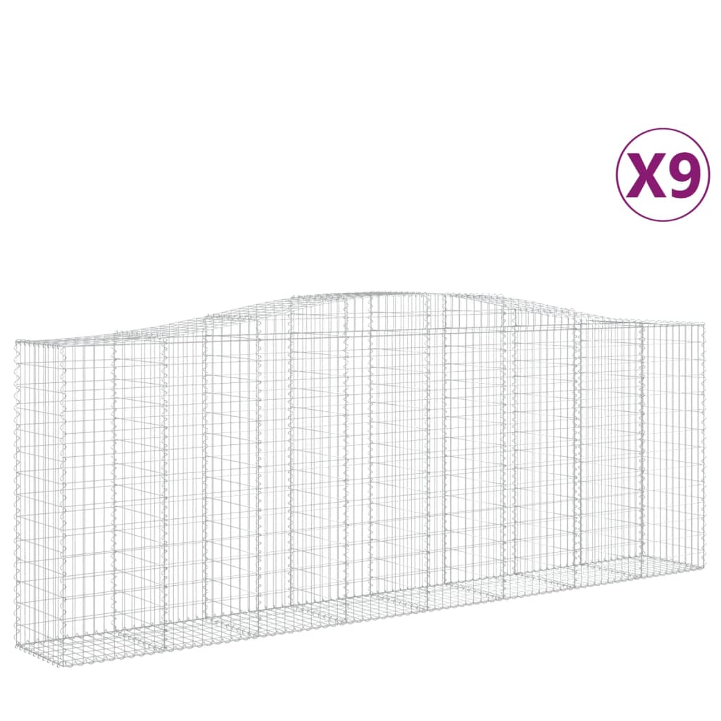 Cesti Gabbioni ad Arco 9 pz 400x50x140/160 cm Ferro Zincato - homemem39