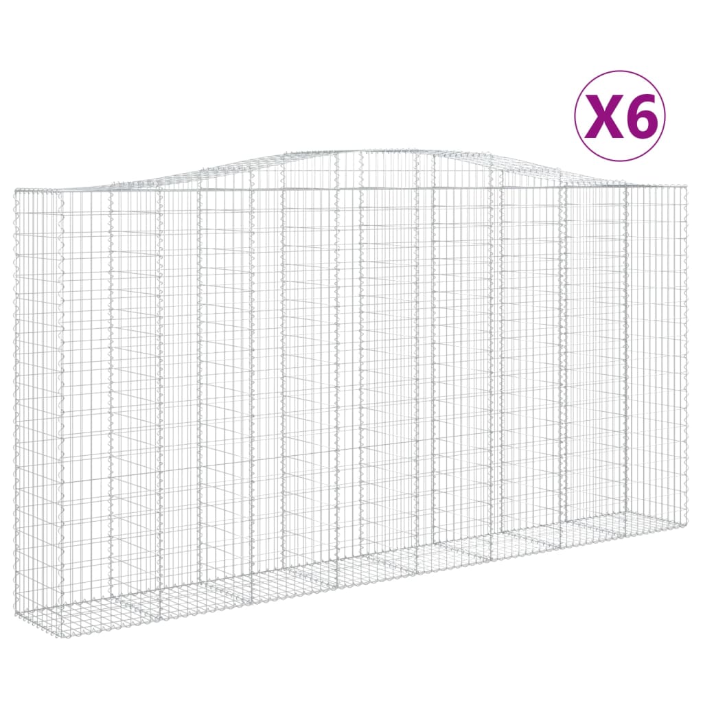 Cesti Gabbioni ad Arco 6 pz 400x50x200/220 cm Ferro Zincato - homemem39