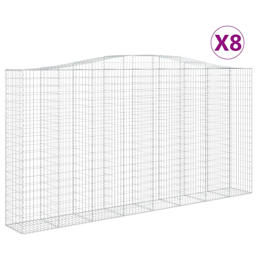 Cesti Gabbioni ad Arco 8 pz 400x50x200/220 cm Ferro Zincato - homemem39
