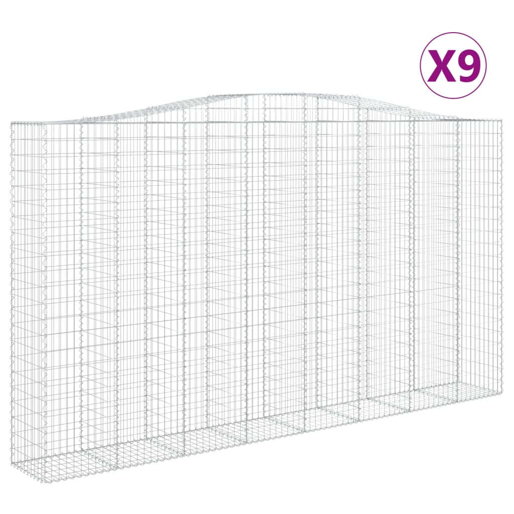 Cesti Gabbioni ad Arco 9 pz 400x50x220/240 cm Ferro Zincato - homemem39
