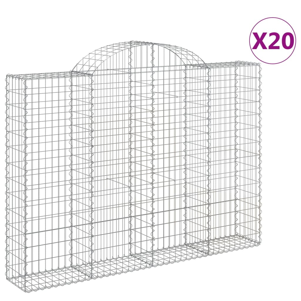 Cesti Gabbioni ad Arco 20 pz 200x30x140/160 cm Ferro Zincato - homemem39