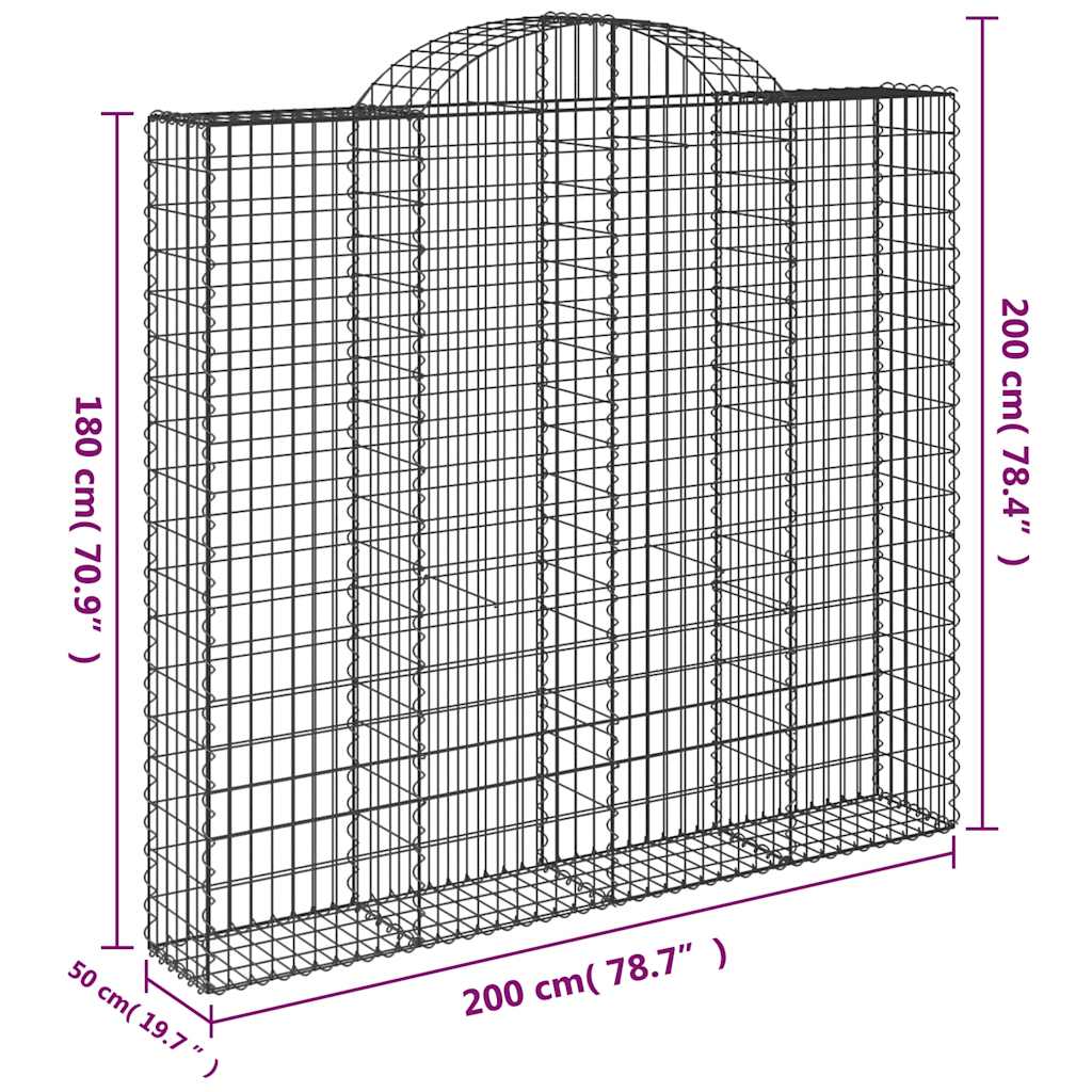 Cesti Gabbioni ad Arco 9 pz 200x50x180/200 cm Ferro Zincato | homemem39