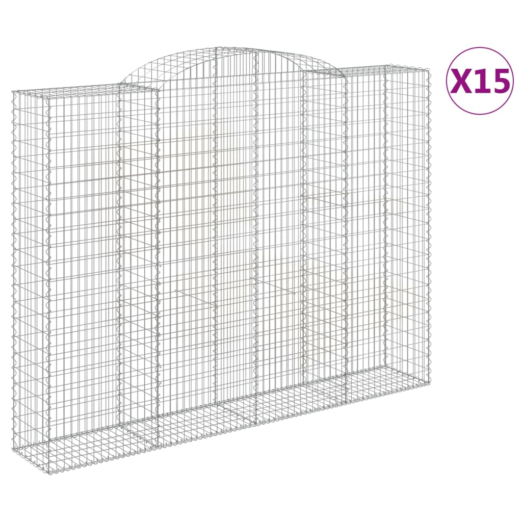 Cesti Gabbioni ad Arco 15 pz 300x50x220/240 cm Ferro Zincato - homemem39