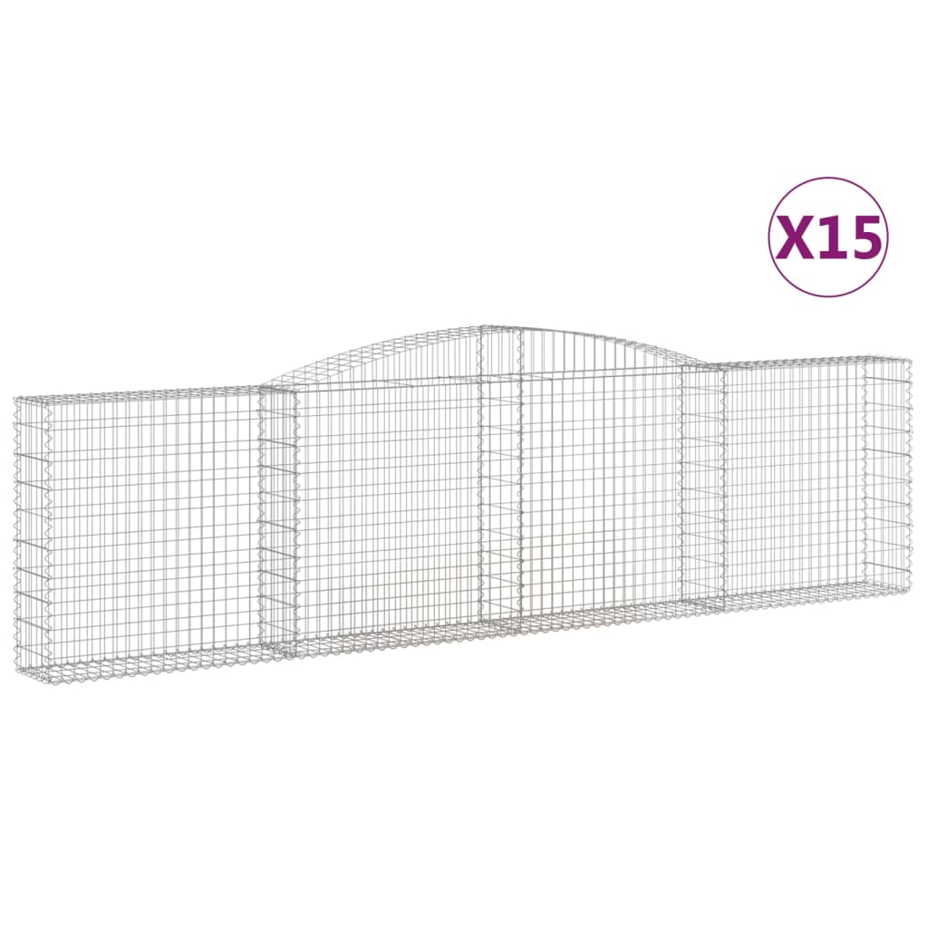 Cesti Gabbioni ad Arco 15 pz 400x30x100/120 cm Ferro Zincato - homemem39