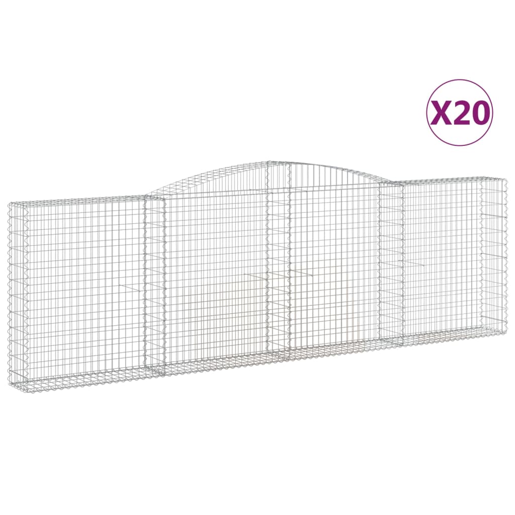 Cesti Gabbioni ad Arco 20 pz 400x30x120/140 cm Ferro Zincato - homemem39