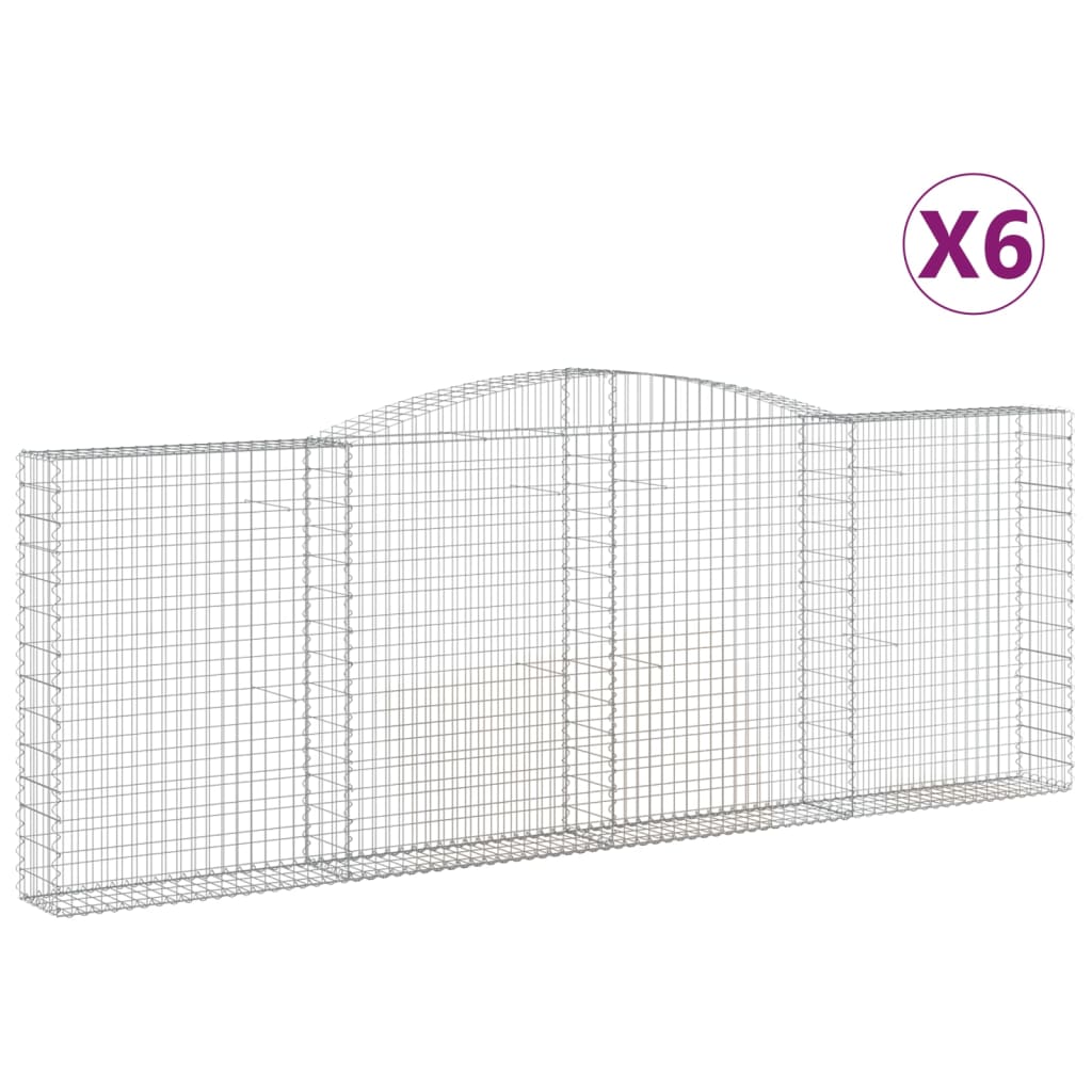 Cesti Gabbioni ad Arco 6 pz 400x30x140/160 cm Ferro Zincato - homemem39