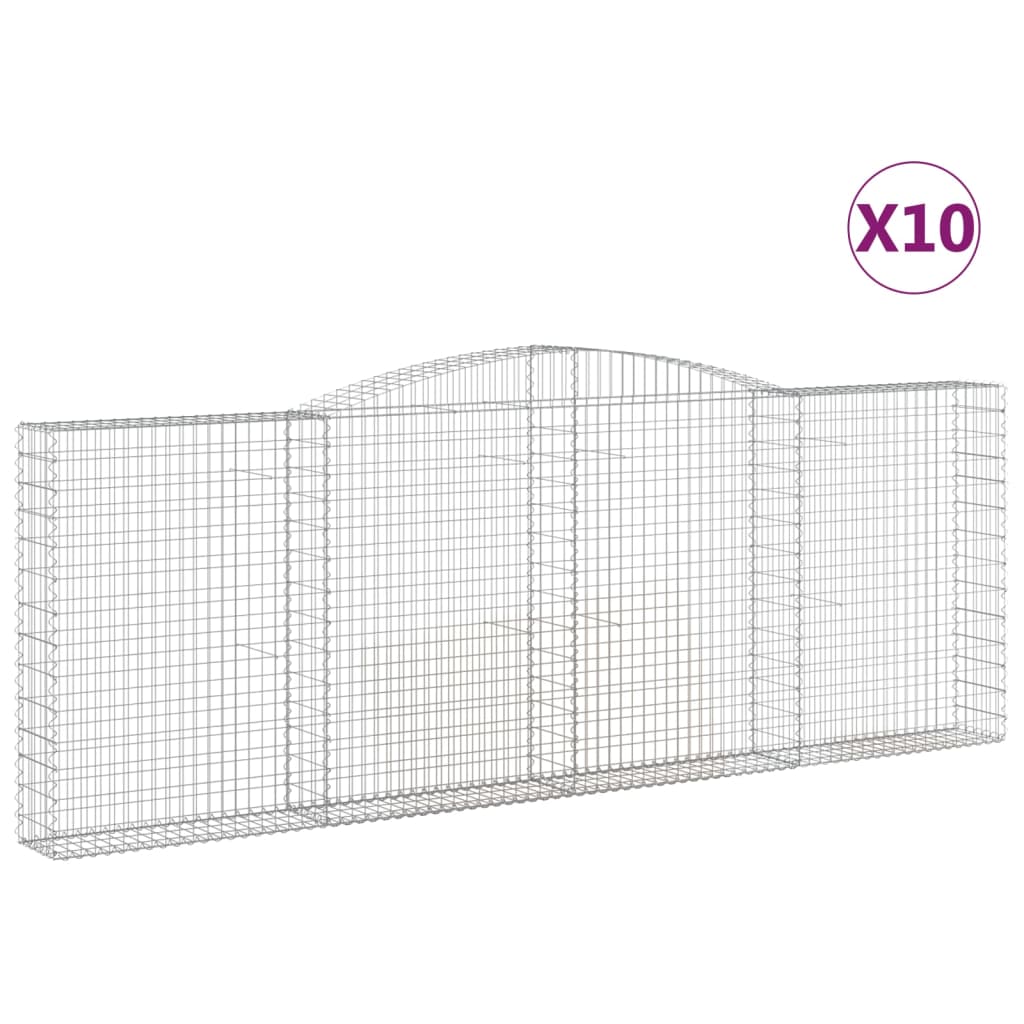 Cesti Gabbioni ad Arco 10 pz 400x30x140/160 cm Ferro Zincato - homemem39
