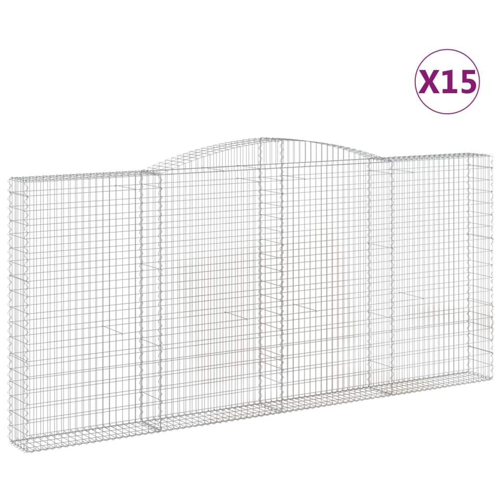 Cesti Gabbioni ad Arco 15 pz 400x30x180/200 cm Ferro Zincato - homemem39