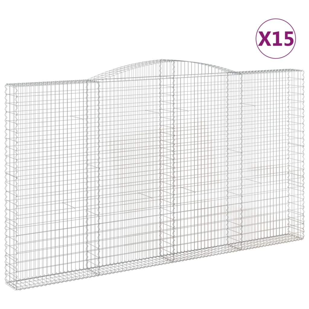 Cesti Gabbioni ad Arco 15 pz 400x30x220/240 cm Ferro Zincato - homemem39