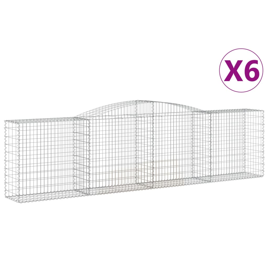 Cesti Gabbioni ad Arco 6 pz 400x50x100/120 cm Ferro Zincato - homemem39