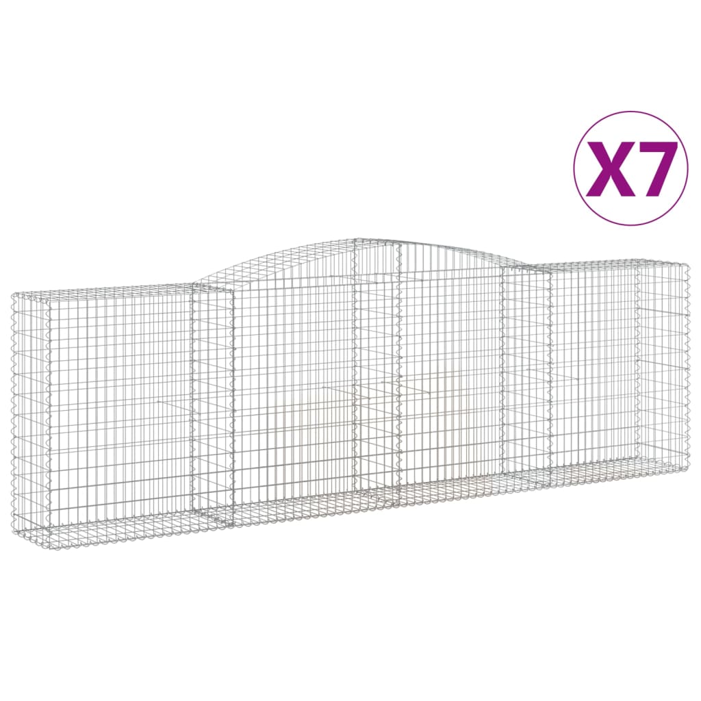 Cesti Gabbioni ad Arco 7 pz 400x50x120/140 cm Ferro Zincato - homemem39