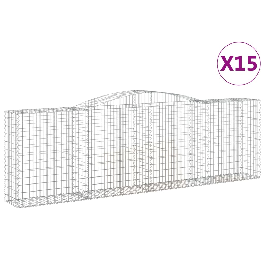 Cesti Gabbioni ad Arco 15 pz 400x50x120/140 cm Ferro Zincato - homemem39