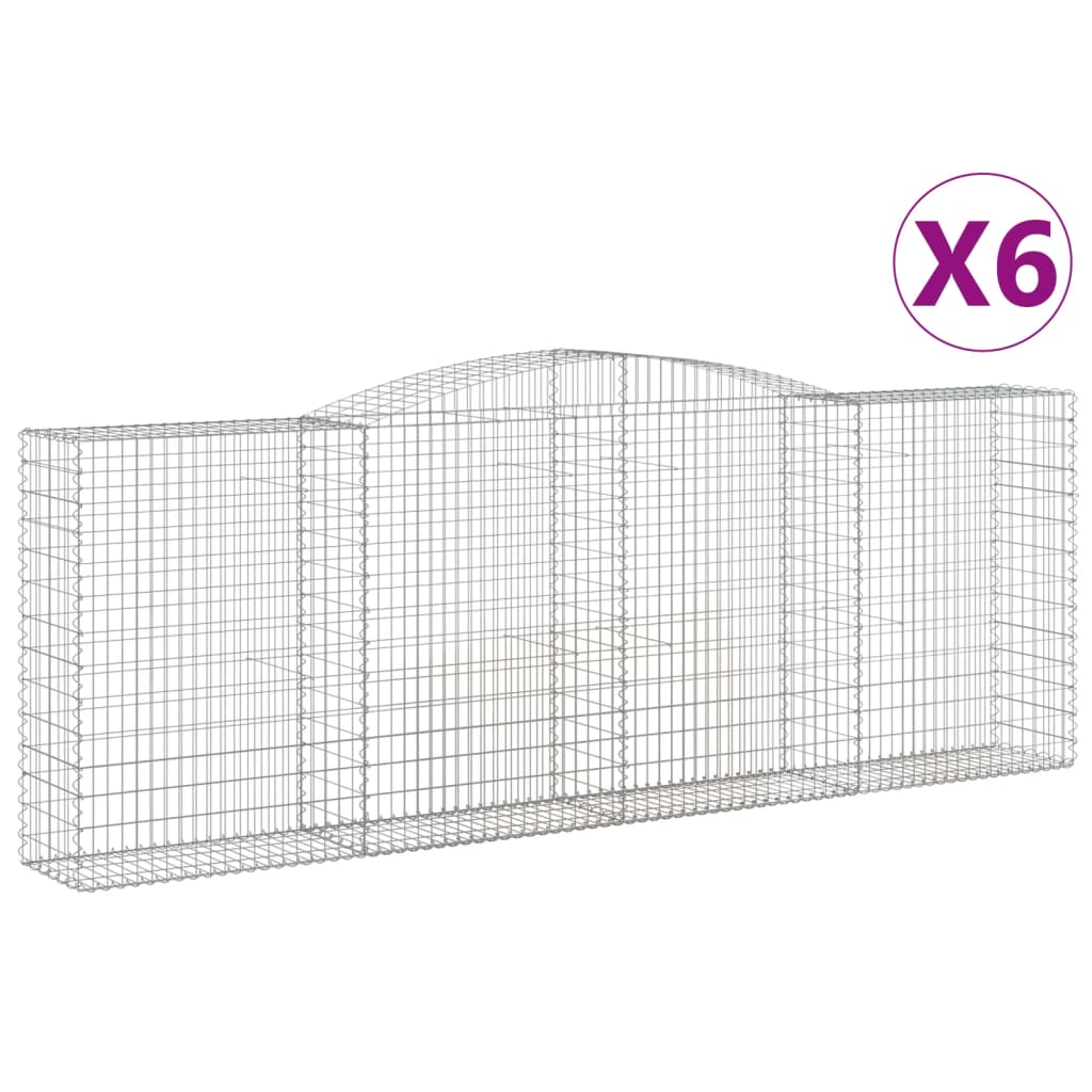 Cesti Gabbioni ad Arco 6 pz 400x50x140/160 cm Ferro Zincato - homemem39