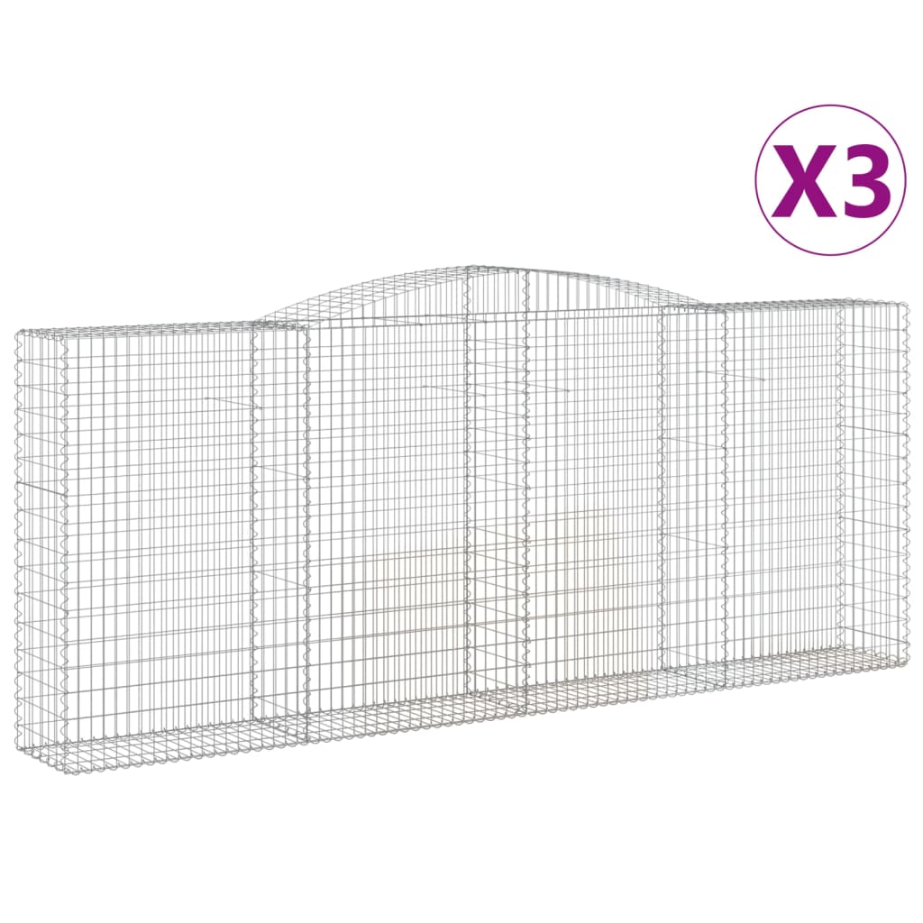 Cesti Gabbioni ad Arco 3 pz 400x50x160/180 cm Ferro Zincato - homemem39