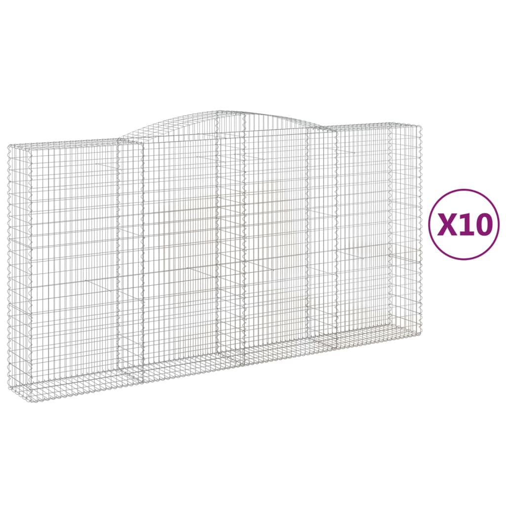 Cesti Gabbioni ad Arco 10 pz 400x50x200/220 cm Ferro Zincato - homemem39