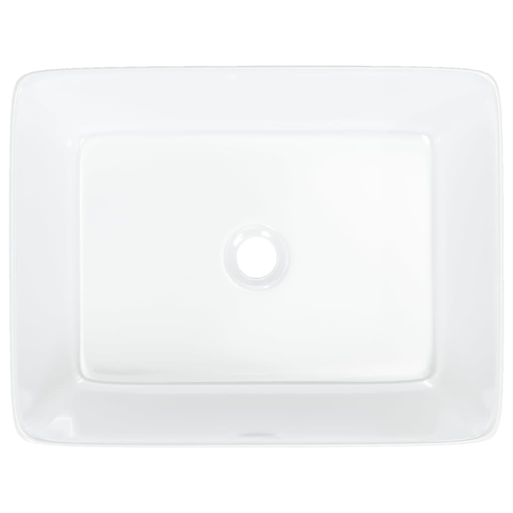 Lavandino Bianco 48x37x13 cm in Ceramica Rettangolare - homemem39
