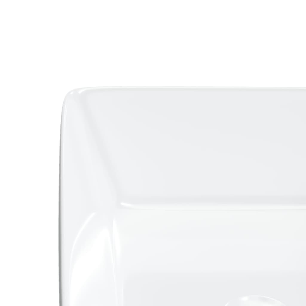 Lavandino Bianco 48x37x13 cm in Ceramica Rettangolare - homemem39