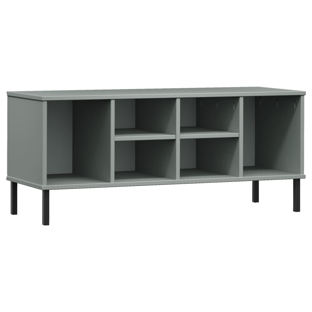 Scarpiera Gambe Metallo Grigio 106x35x45cm Legno Massello OSLO - homemem39