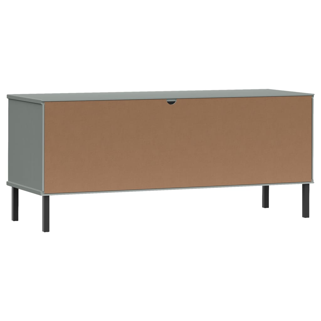 Scarpiera Gambe Metallo Grigio 106x35x45cm Legno Massello OSLO - homemem39