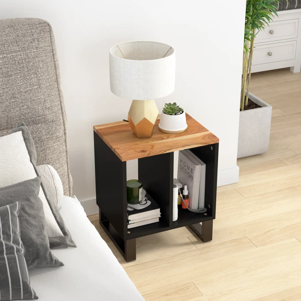 Tavolino 40x31x46 cm Legno Massello Acacia e Legno Multistrato - homemem39