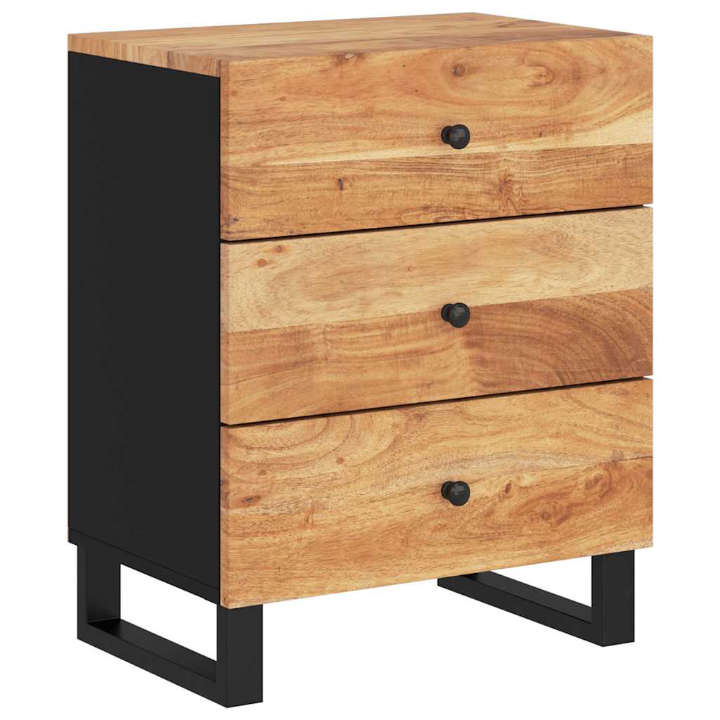 Comodino 50x33x62 cm Legno Massello Acacia e Legno Multistrato | homemem39