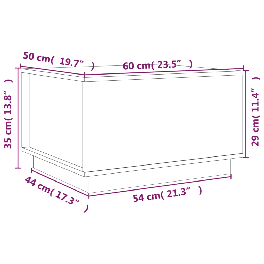 Tavolino da Salotto Grigio 60x50x35 cm Legno Massello di Pino | homemem39