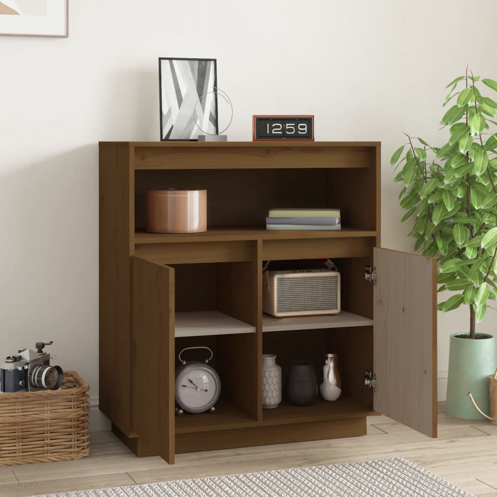Credenza ambra 70x34x80 cm in Legno Massello di Pino - homemem39