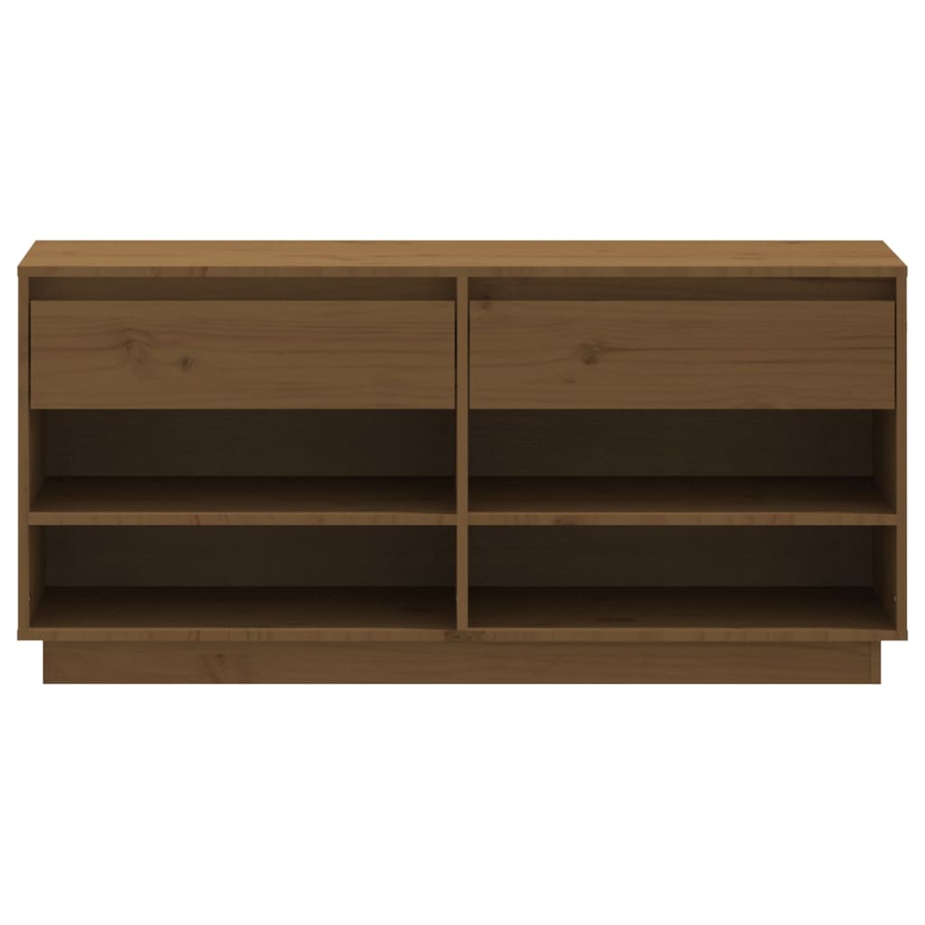 Scarpiera ambra 110x34x52 cm in Legno Massello di Pino - homemem39