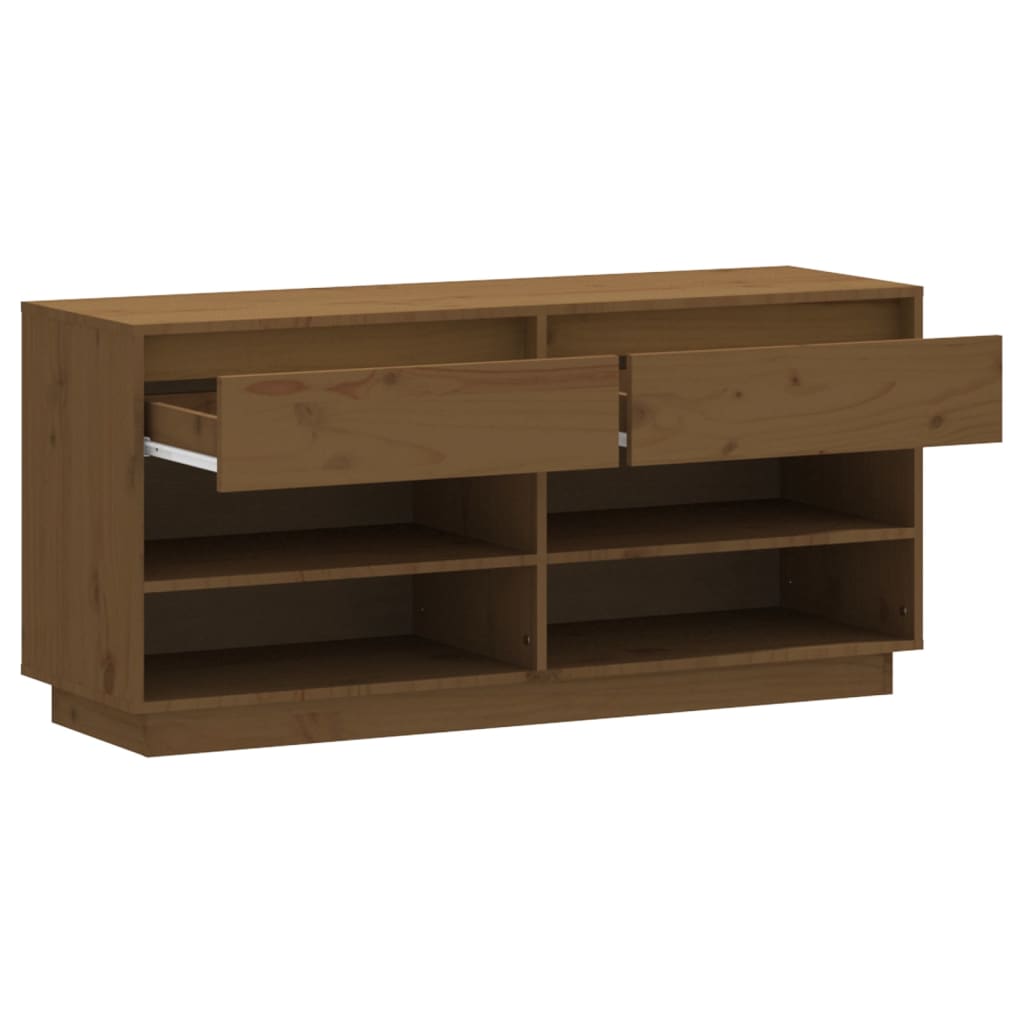 Scarpiera ambra 110x34x52 cm in Legno Massello di Pino - homemem39
