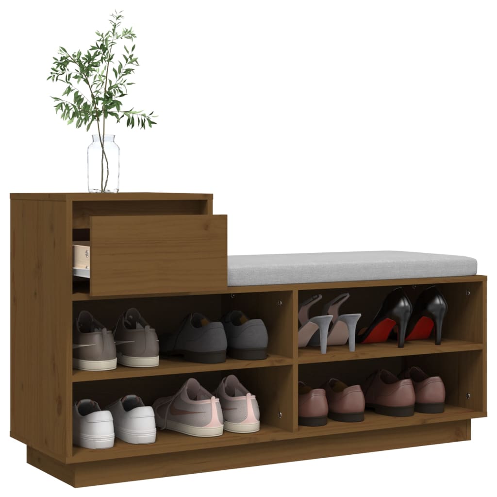 Scarpiera ambra 110x34x61 cm in Legno Massello di Pino - homemem39