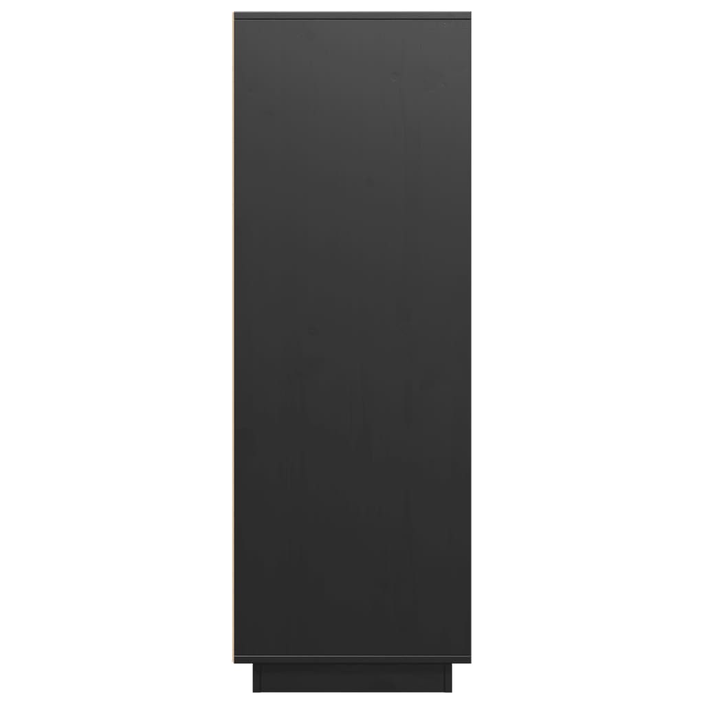 Credenza Nera 60x40x116,5 cm in Legno Massello di Pino - homemem39