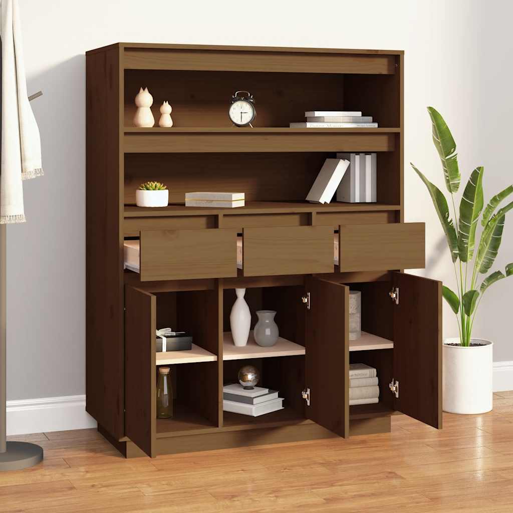 Credenza ambra 89x40x116,5 cm in Legno Massello di Pino - homemem39