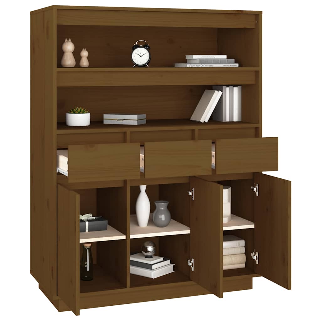 Credenza ambra 89x40x116,5 cm in Legno Massello di Pino - homemem39