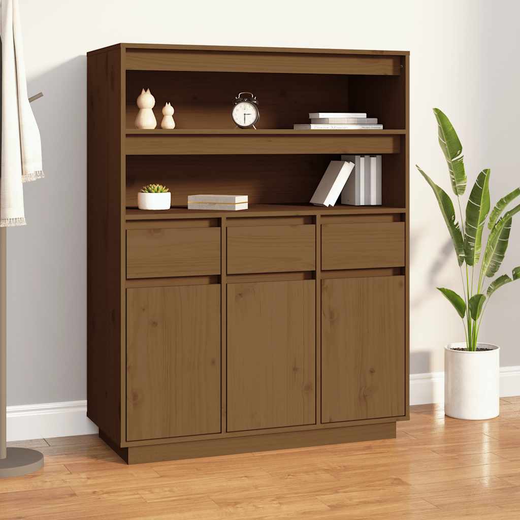 Credenza ambra 89x40x116,5 cm in Legno Massello di Pino - homemem39