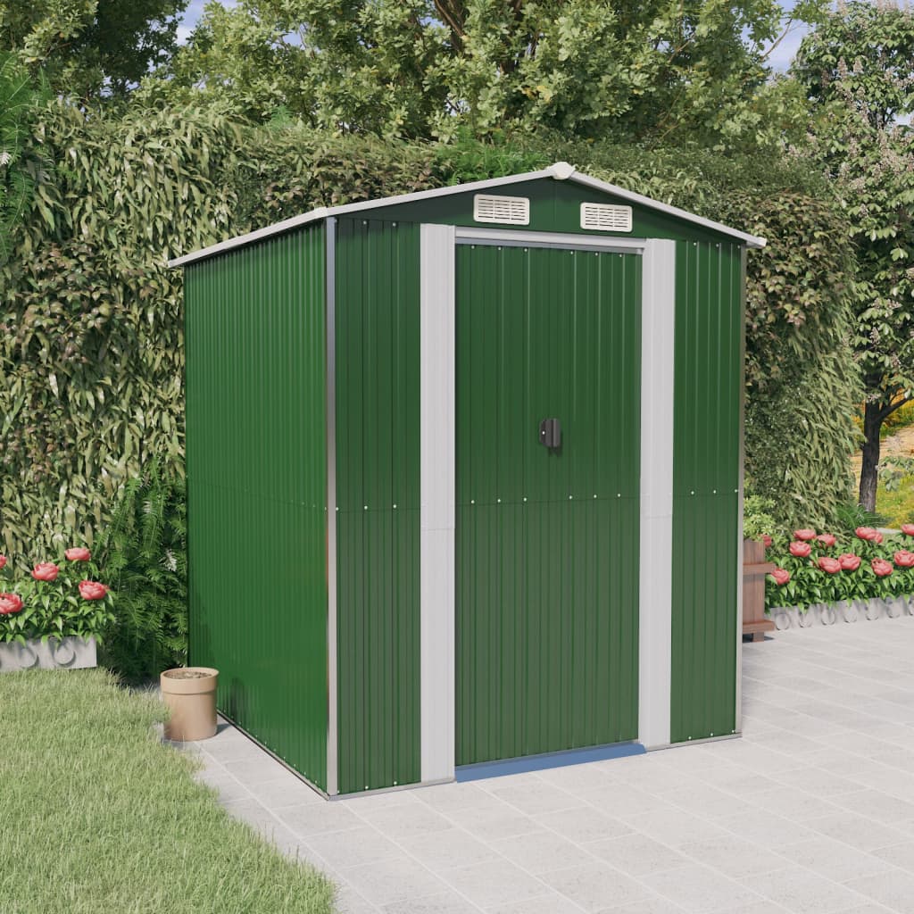 Capanno da Giardino Verde 192x191x223cm Acciaio Zincato - homemem39