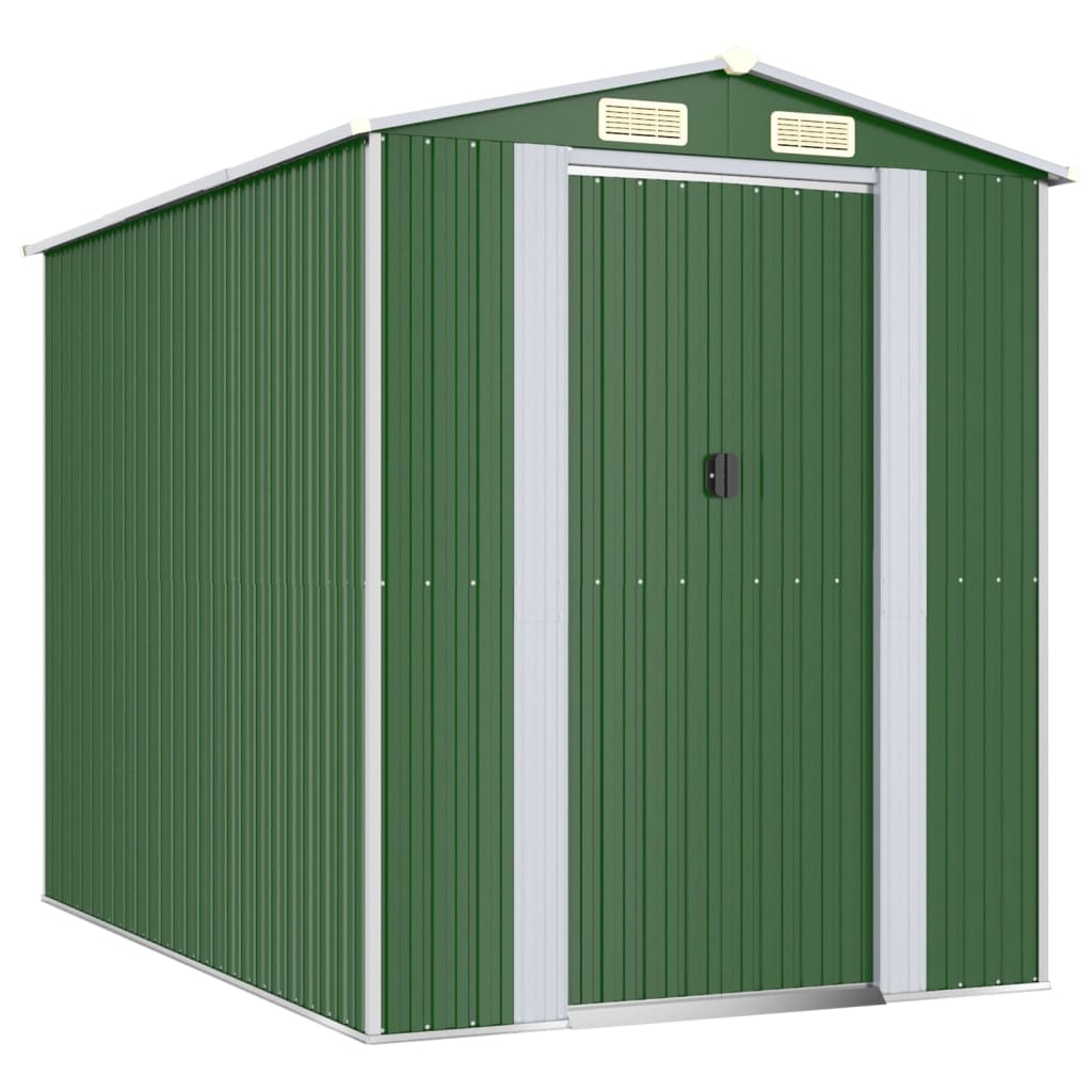 Capanno da Giardino Verde 192x274x223 cm Acciaio Zincato - homemem39