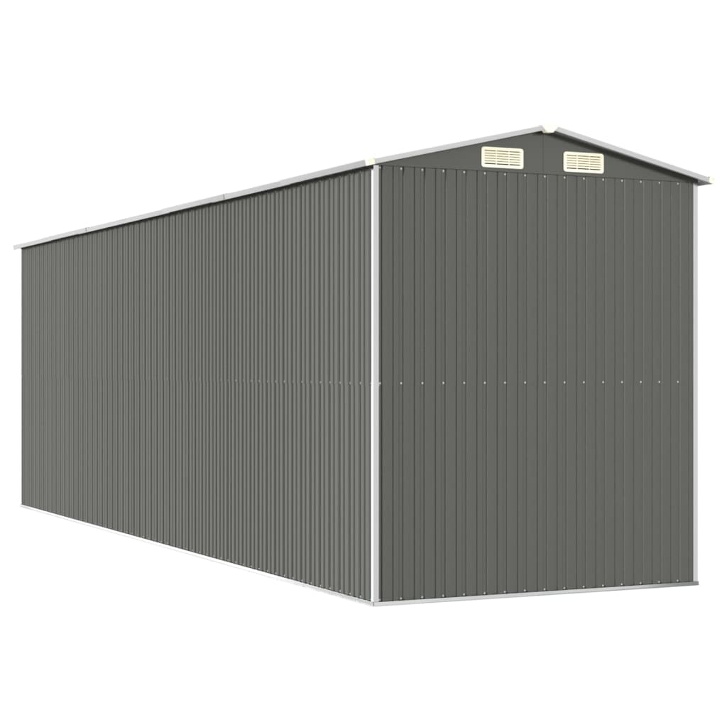 Capanno da Giardino Grigio Chiaro 192x606x223cm Acciaio Zincato - homemem39