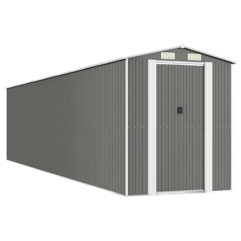 Capanno da Giardino Grigio Chiaro 192x855x223cm Acciaio Zincato - homemem39