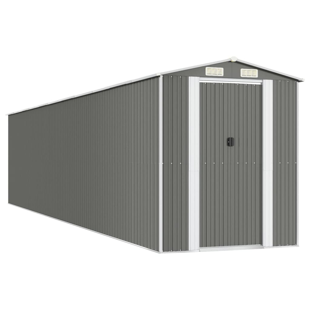 Capanno da Giardino Grigio Chiaro 192x938x223cm Acciaio Zincato - homemem39
