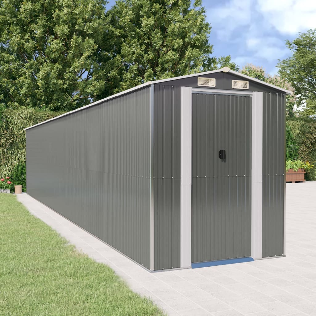 Capanno Giardino Grigio Chiaro 192x1021x223 cm Acciaio Zincato - homemem39